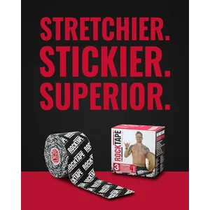 RockTape H2O Extra Sticky Black Logo 5cm x 5m Kinesiology Tape