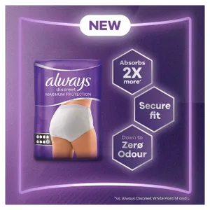 Always Discreet Maximum Protection Pants Medium Pack of 8