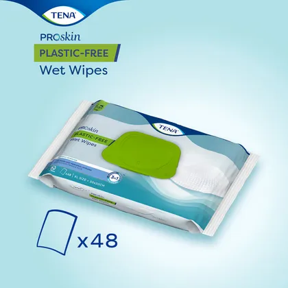 TENA ProSkin Adult Wet Wipes 48s | Gentle Incontinence Skin Cleansing
