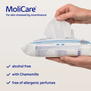 MoliCare Moist Skin Care Tissues - Pack of 50 | Incontinence Wipes
