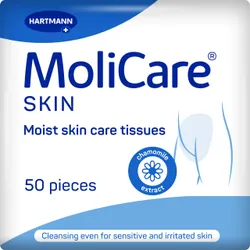MoliCare Moist Skin Care Tissues - Pack of 50 | Incontinence Wipes