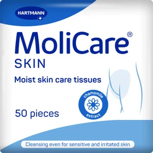 MoliCare Moist Skin Care Tissues - Pack of 50 | Incontinence Wipes