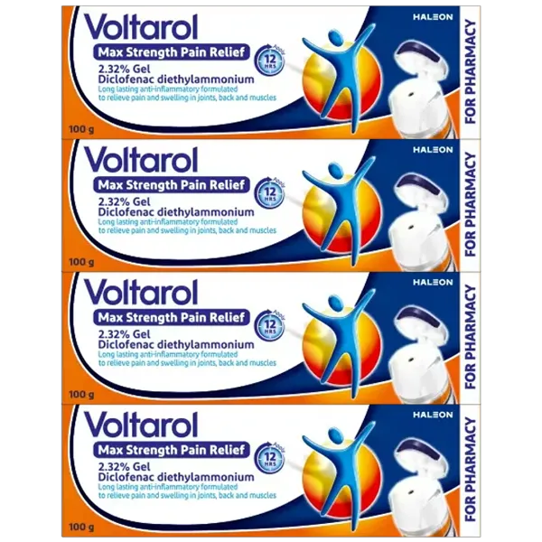 Voltarol Max Strength Pain Relief Gel 100g Pack of 4