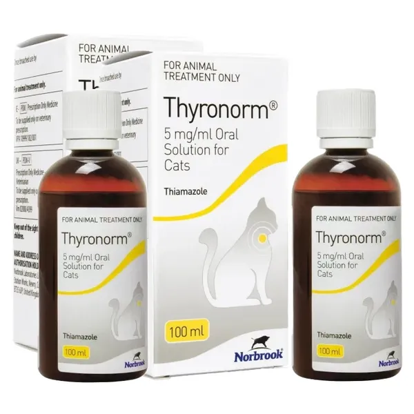 200ml Thyronorm 5mg/ml Oral Solution for Cats (2x 100ml)
