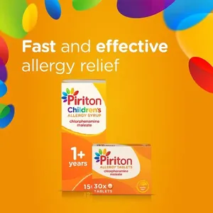 Piriton Allergy Tablets Pack of 30 + Piriton Syrup for Kids' Allergy Relief 150ml