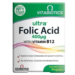 Vitabiotics Ultra Folic Acid with Vitamin B12 Tablets Pack of 60