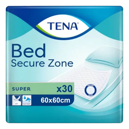 TENA Bed Secure Zone Pad 60cm x 60cm Super Pack of 30