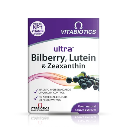 Vitabiotics Ultra Bilberry, Lutein & Zeaxanthin Tablets Pack of 30