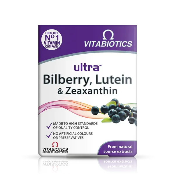 Vitabiotics Ultra Bilberry, Lutein & Zeaxanthin Tablets Pack of 30