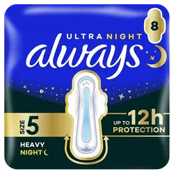Always Ultra Night Heavy Size 5 Pads Pack of 8