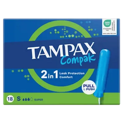 Tampax Compak Super Applicator Tampons Pack of 18