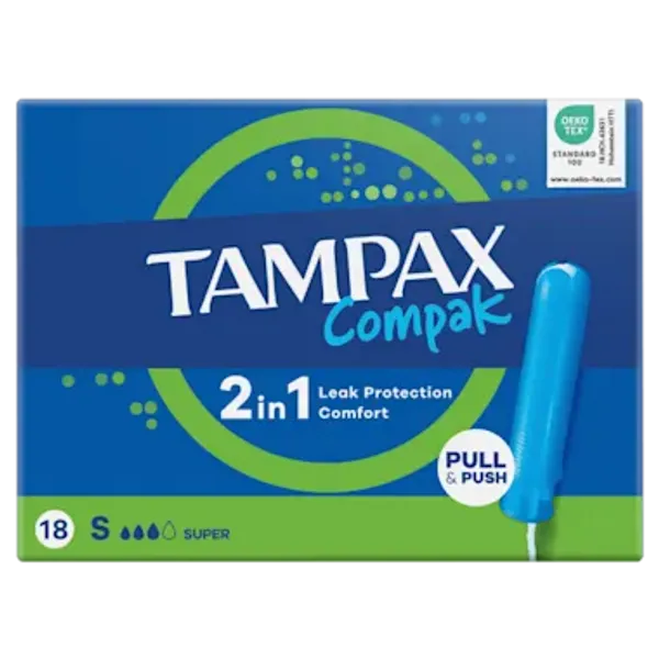 Tampax Compak Super Applicator Tampons Pack of 18