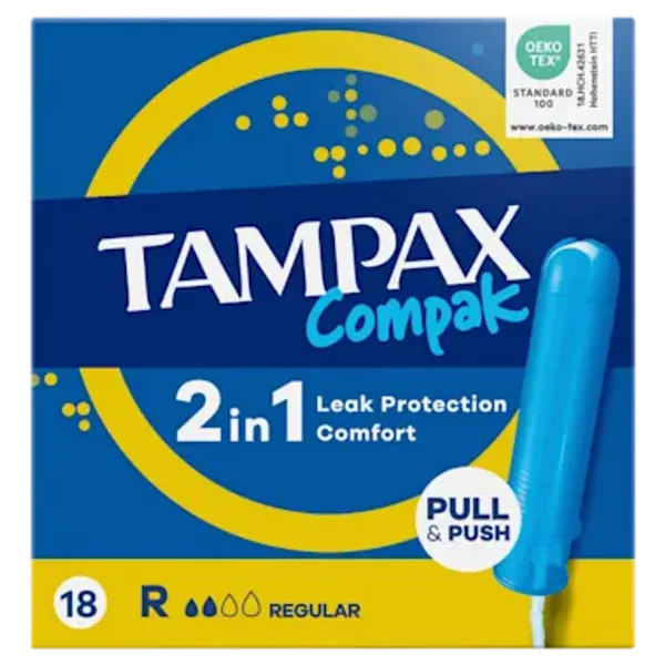Tampax Compak Regular Applicator Tampons Pack of 18