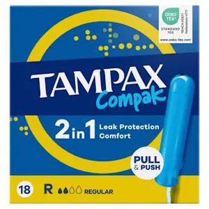 Tampax Compak Regular Applicator Tampons Pack of 18