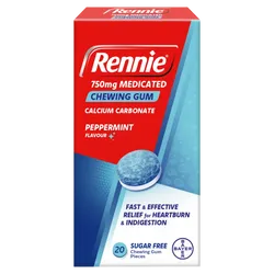 Rennie 750mg Medicated Chewing Gum Mint Pack of 20