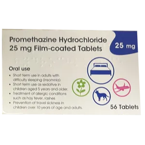 Promethazine Hydrochloride 25mg Tablets Pack of 56