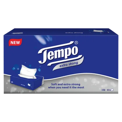 Tempo Tissue Single Box Extra Strong Pack of 80