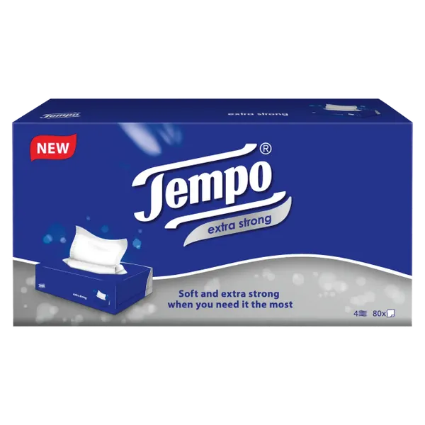 Tempo Tissue Single Box Extra Strong Pack of 80