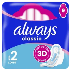 Always Maxi Classic Long Size 2 Pads Pack of 9
