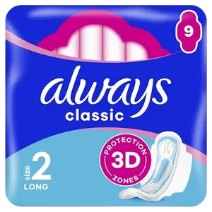 Always Maxi Classic Long Size 2 Pads Pack of 9