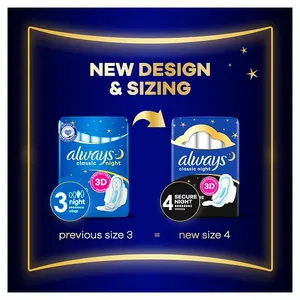 Always Maxi Classic Night Size 4 Pads Pack of 8
