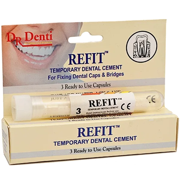 Dr Denti Refit Temporary Dental Cement Capsules Pack of 3