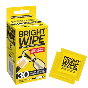 Brightwipe Lens Cleaning Wipes Pack of 30