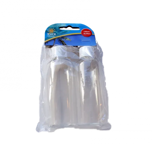 Sure Travel Clear 100ml Bottle Set Pack of 2