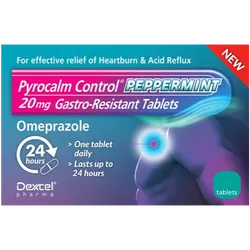 Pyrocalm Control Peppermint Omeprazole 20mg Gastro-Resistant Tablets Pack of 14