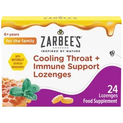 Zarbee's Cooling Throat + Immune Support Lozenges Pack of 24