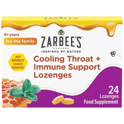 Zarbee's Cooling Throat + Immune Support Lozenges Pack of 24