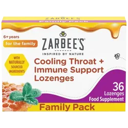Zarbee's Cooling Throat + Immune Support Lozenges Pack of 36