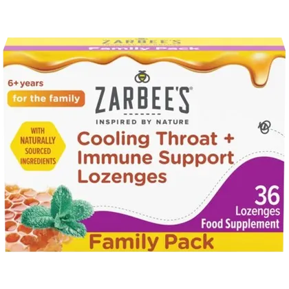 Zarbee's Cooling Throat + Immune Support Lozenges Pack of 36