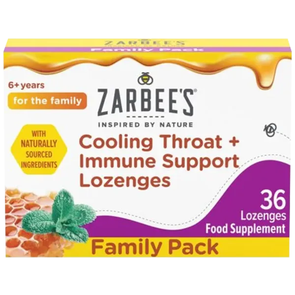 Zarbee's Cooling Throat + Immune Support Lozenges Pack of 36