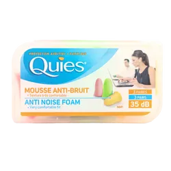 Quies Anti Noise Foam Earplugs Bright Colours 3 Pairs