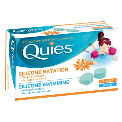 Quies Children's Silicone Swimming Earplugs 3 Pairs