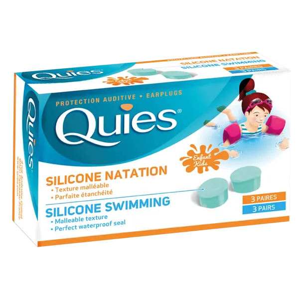 Quies Children's Silicone Swimming Earplugs 3 Pairs