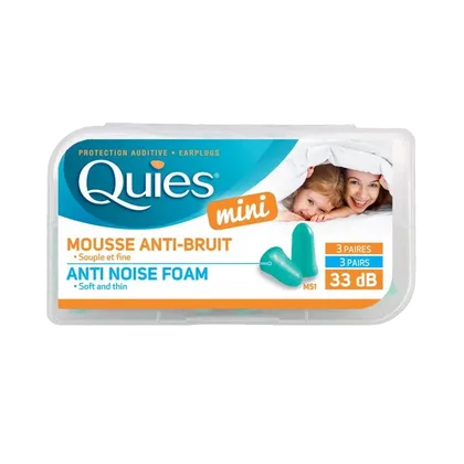 Quies Mini Anti Noise Foam Earplugs 3 Pairs
