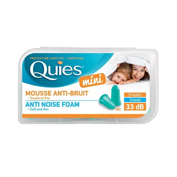 Quies Mini Anti Noise Foam Earplugs 3 Pairs