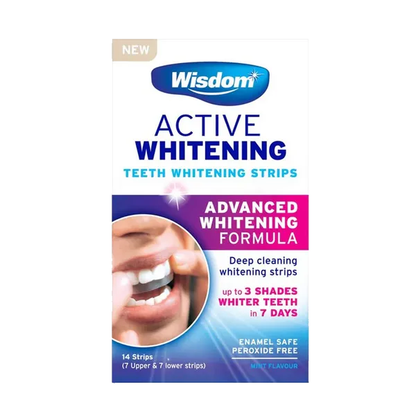 Wisdom Active Whitening Teeth Whitening Strips Pack of 14