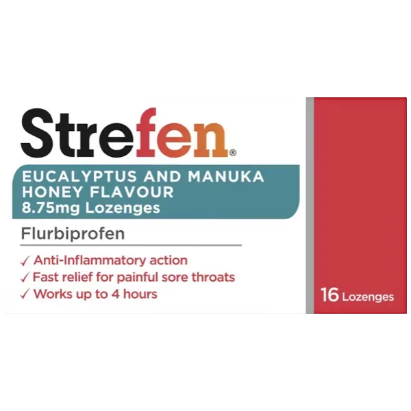 Strepsils Strefen Lozenges Eucalyptus & Manuka Honey Pack of 16