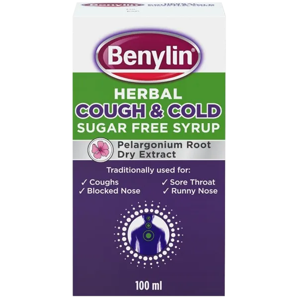 Benylin Herbal Cough & Cold Sugar Free Syrup 100ml