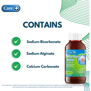 Care Heartburn Relief Oral Suspension Peppermint 500ml