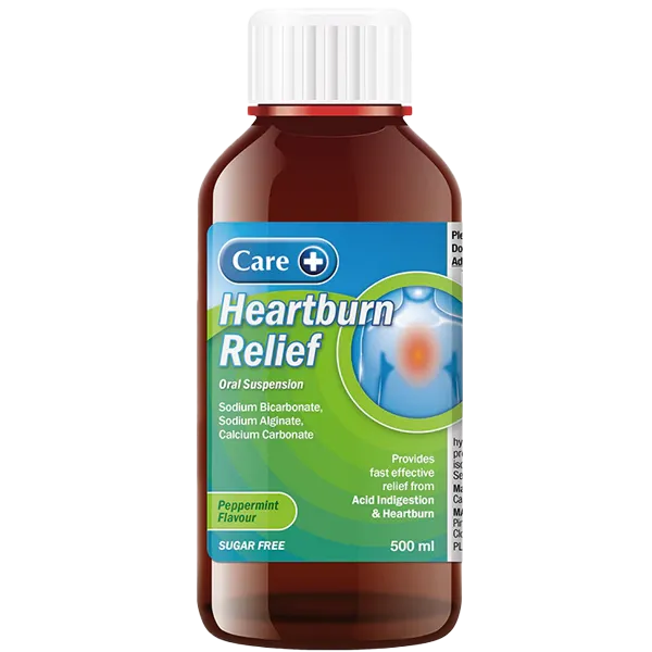 Care Heartburn Relief Oral Suspension Peppermint 500ml