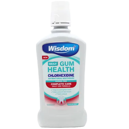 Wisdom Daily Gum Health Chlorhexidine Alcohol Free Mouthwash 500ml