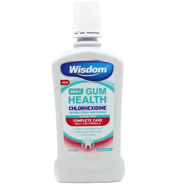 Wisdom Daily Gum Health Chlorhexidine Alcohol Free Mouthwash 500ml