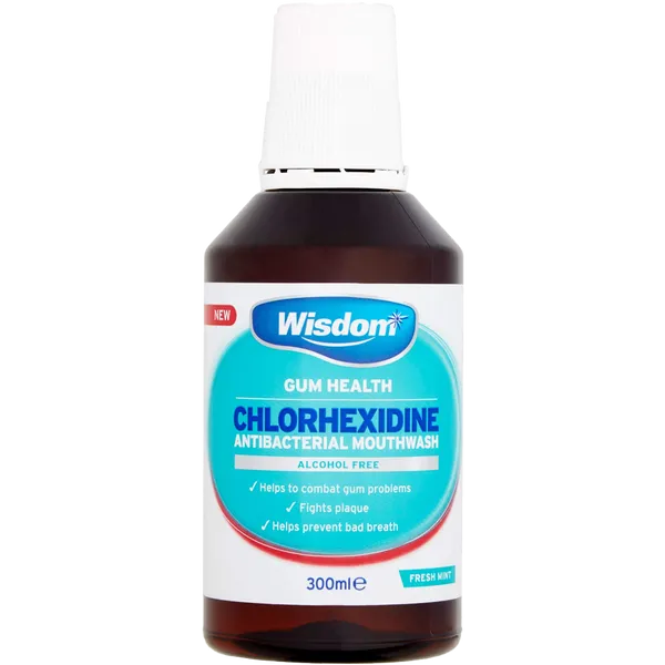 Wisdom Gum Health Chlorhexidine Antibacterial Mouthwash Mint 300ml