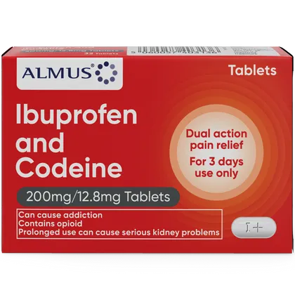 Almus Ibuprofen & Codeine 200mg/12.8mg Tablets Pack of 24