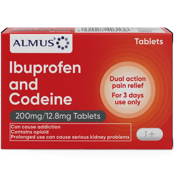 Almus Ibuprofen & Codeine 200mg/12.8mg Tablets Pack of 24