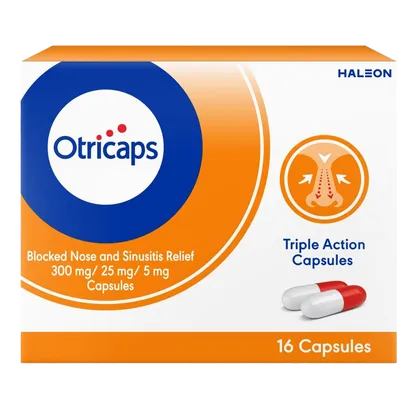 Otricaps Blocked Nose and Sinusitis Relief Capsules Pack of 16